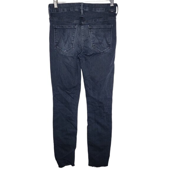 Mother Size 26 High Waisted Looker Ankle Fray‎ Black Skinny Denim Jeans - Picture 2 of 8